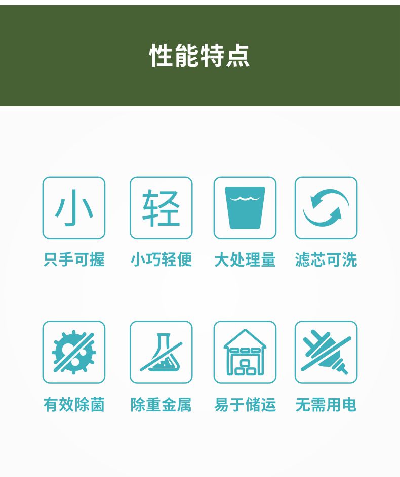 凈易單兵戶外應(yīng)急凈水器特點又輕又小